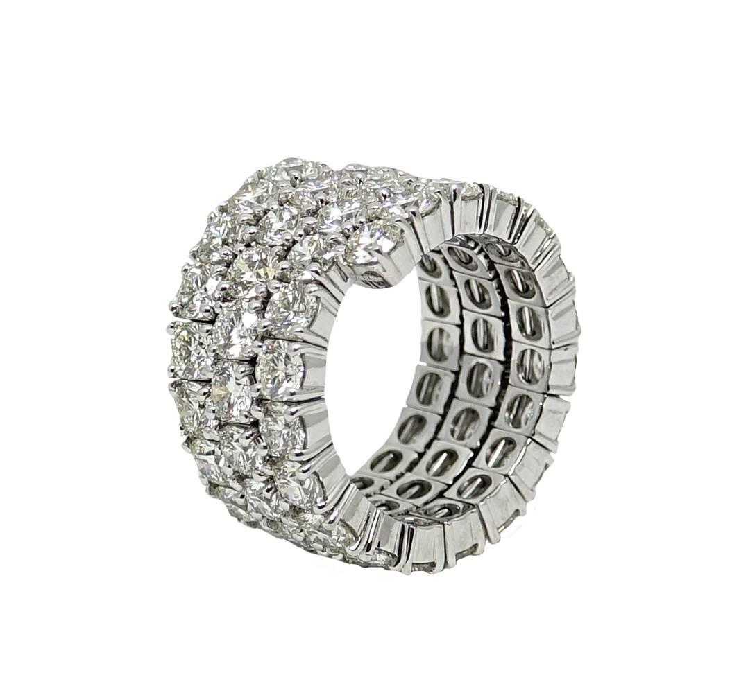 Modern 11.92 Carat Diamond Spiral White Gold Ring For Sale