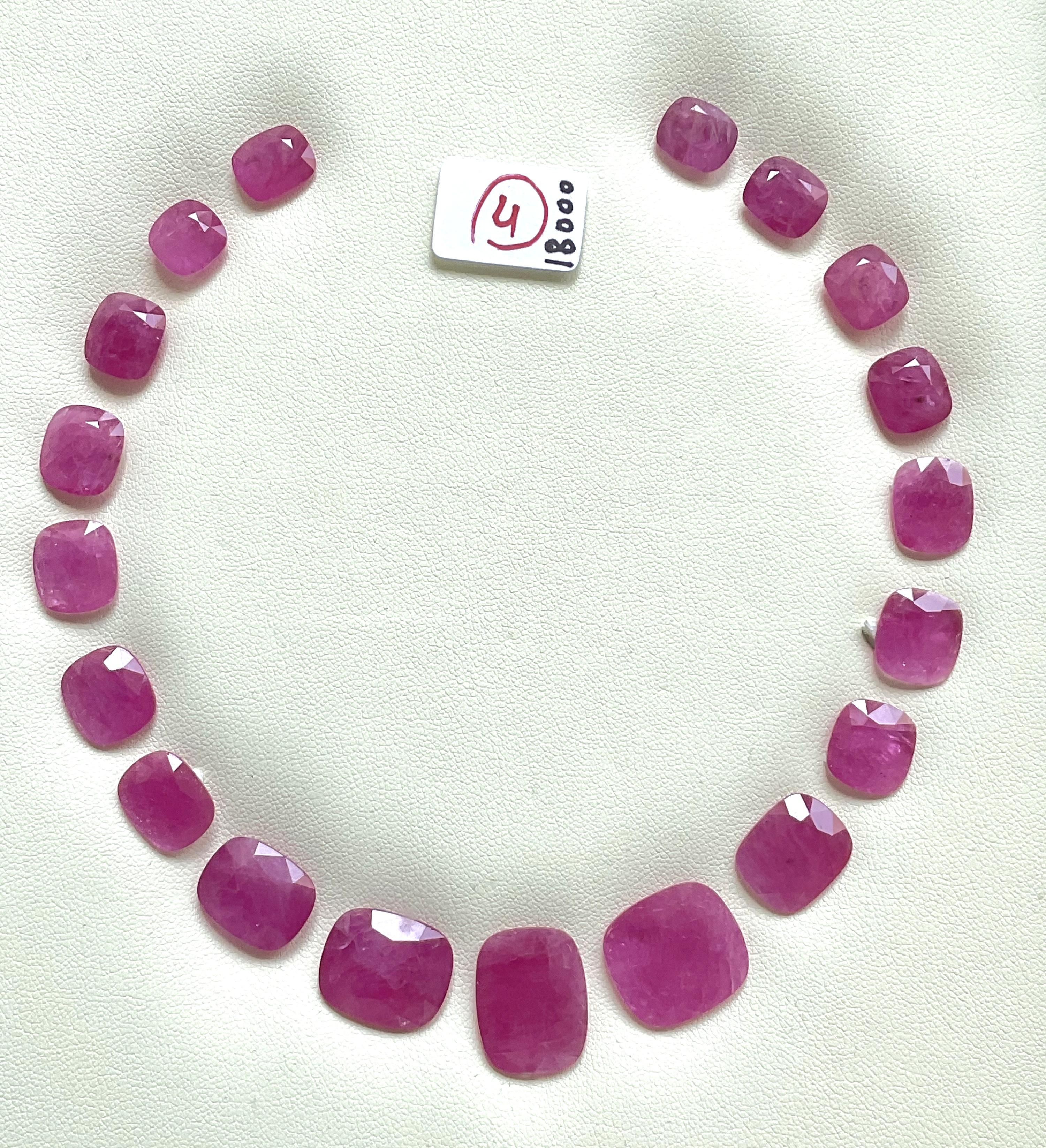 119.24 carats ruby Mozambique cut stone cushion 19 Pieces layout heated natural In New Condition For Sale In Jaipur, RJ