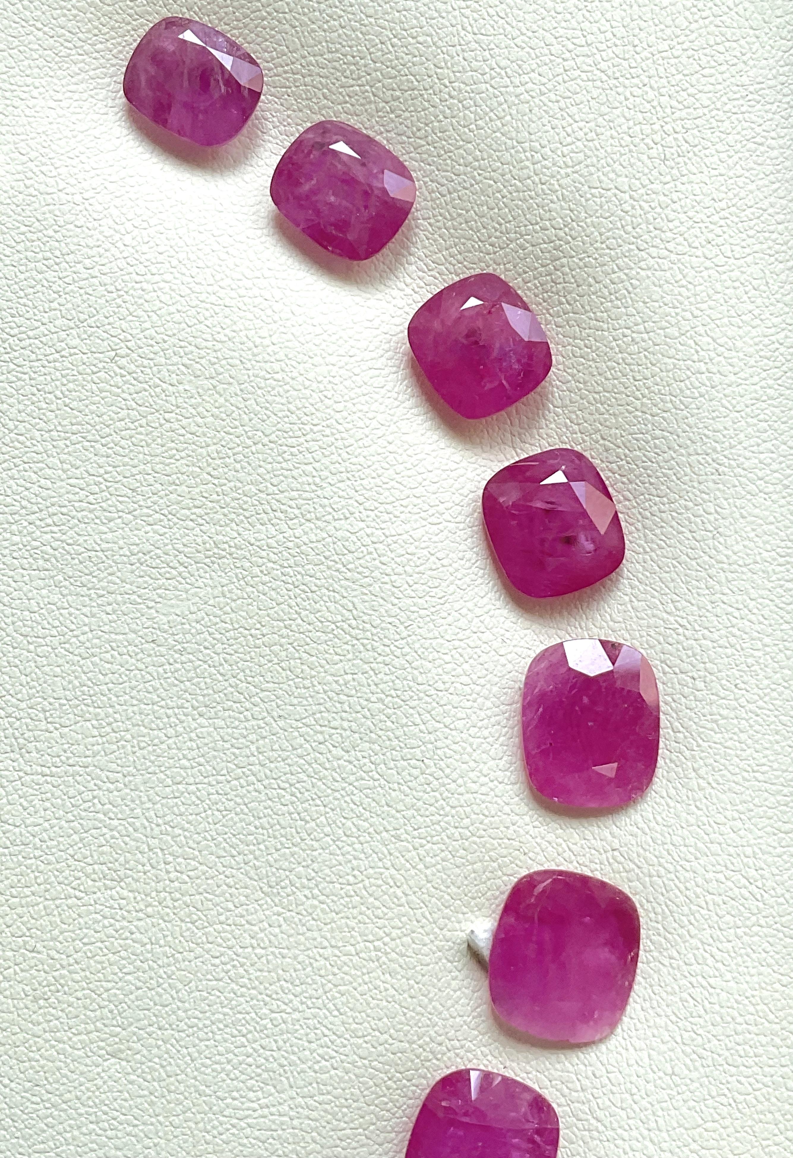 119.24 carats ruby Mozambique cut stone cushion 19 Pieces layout heated natural For Sale 1