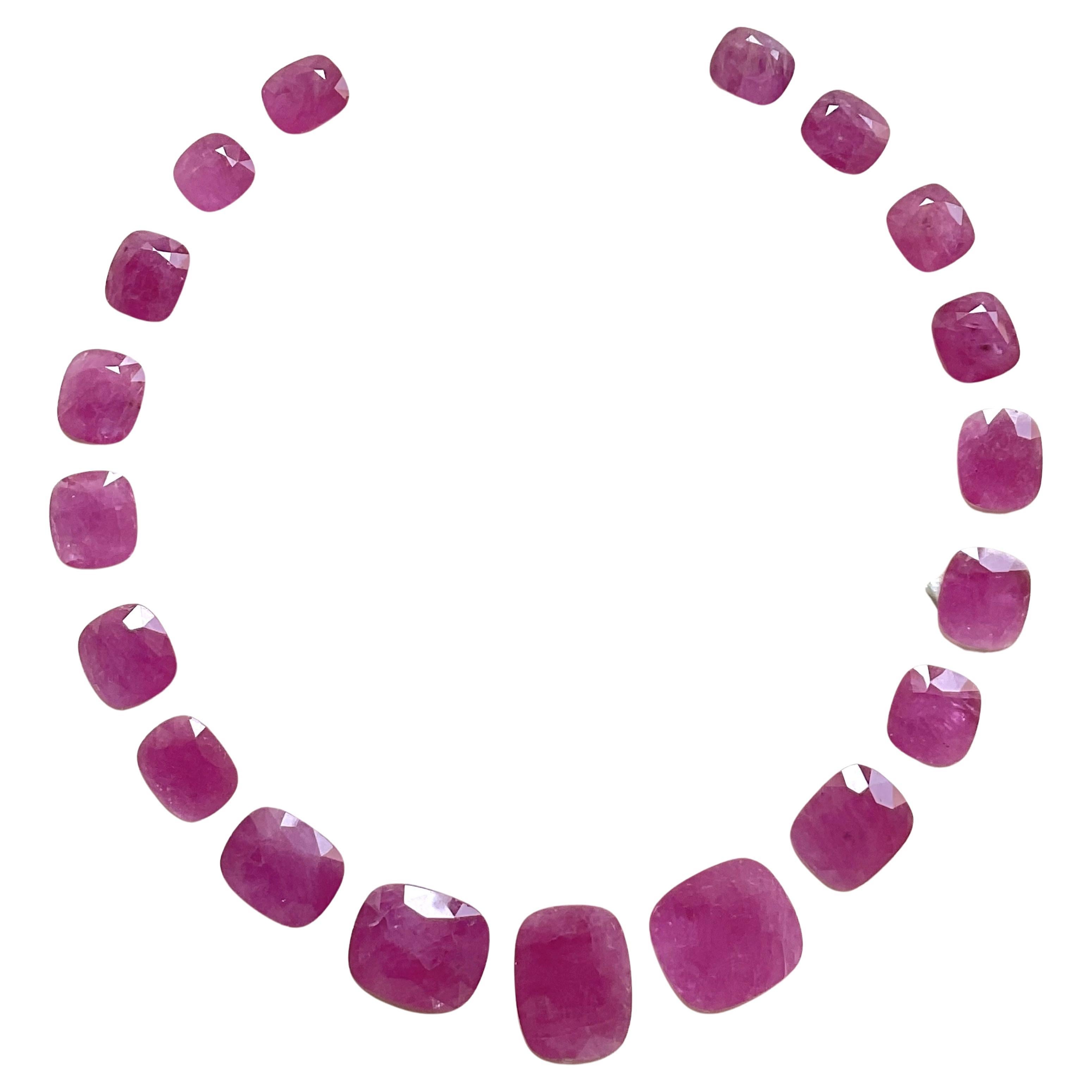 119,24 quilates rubí Mozambique corte cojín de piedra 19 Piezas disposición calentado natural