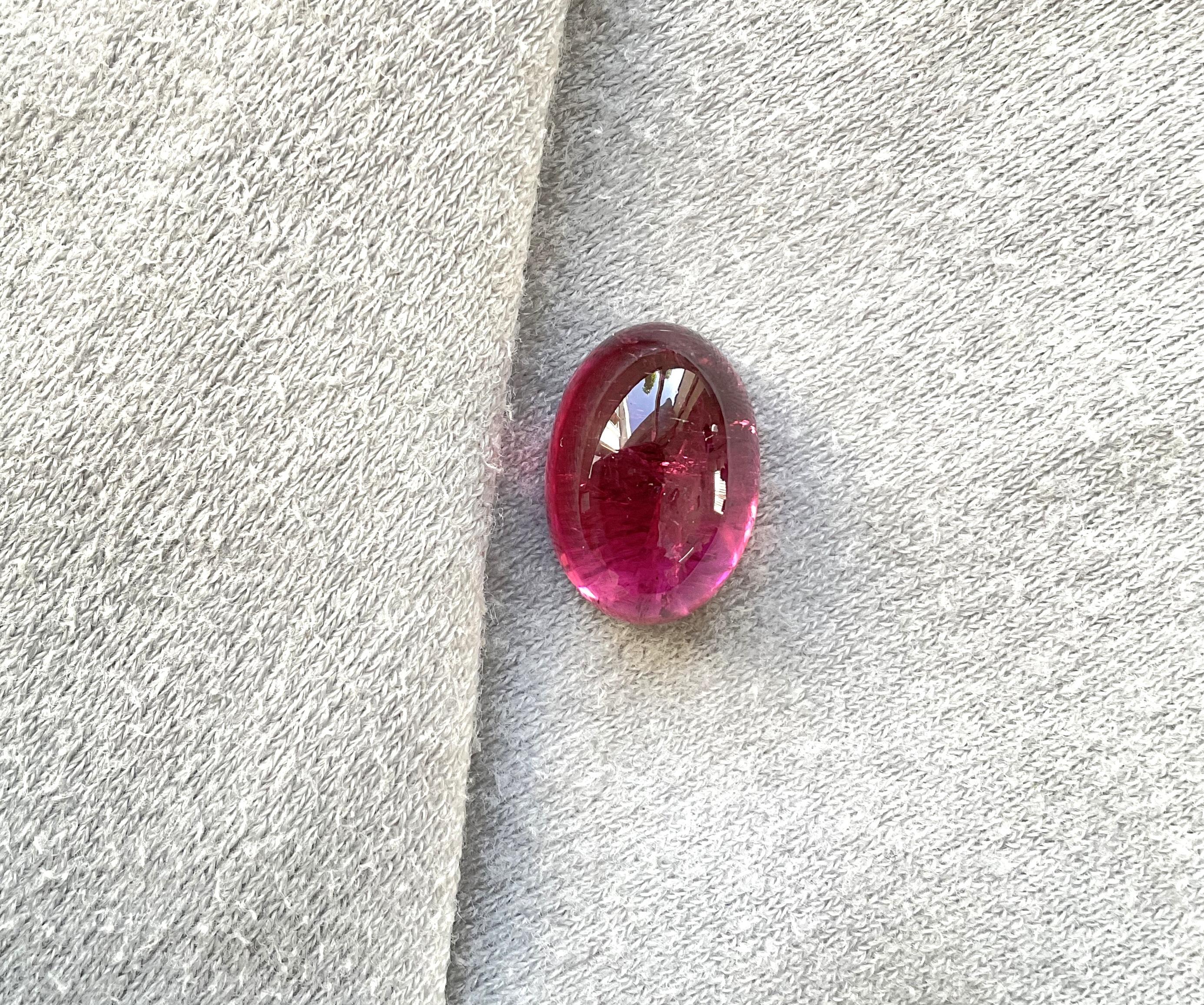 11.93 Carats Top Quality Rubellite Tourmaline Oval Cabochon Natural Gemstone For Sale 1