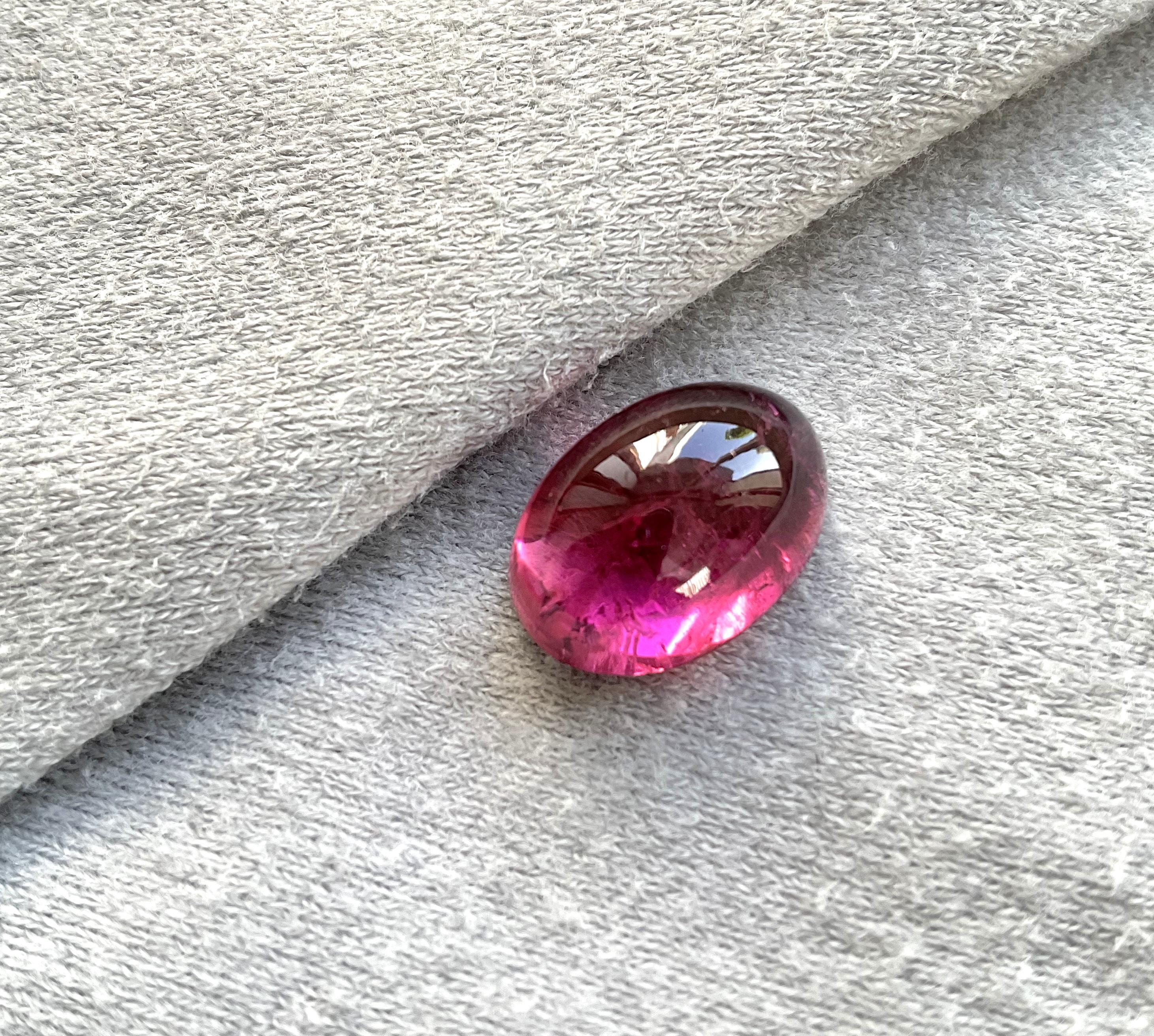 11.93 Carats Top Quality Rubellite Tourmaline Oval Cabochon Natural Gemstone For Sale 2