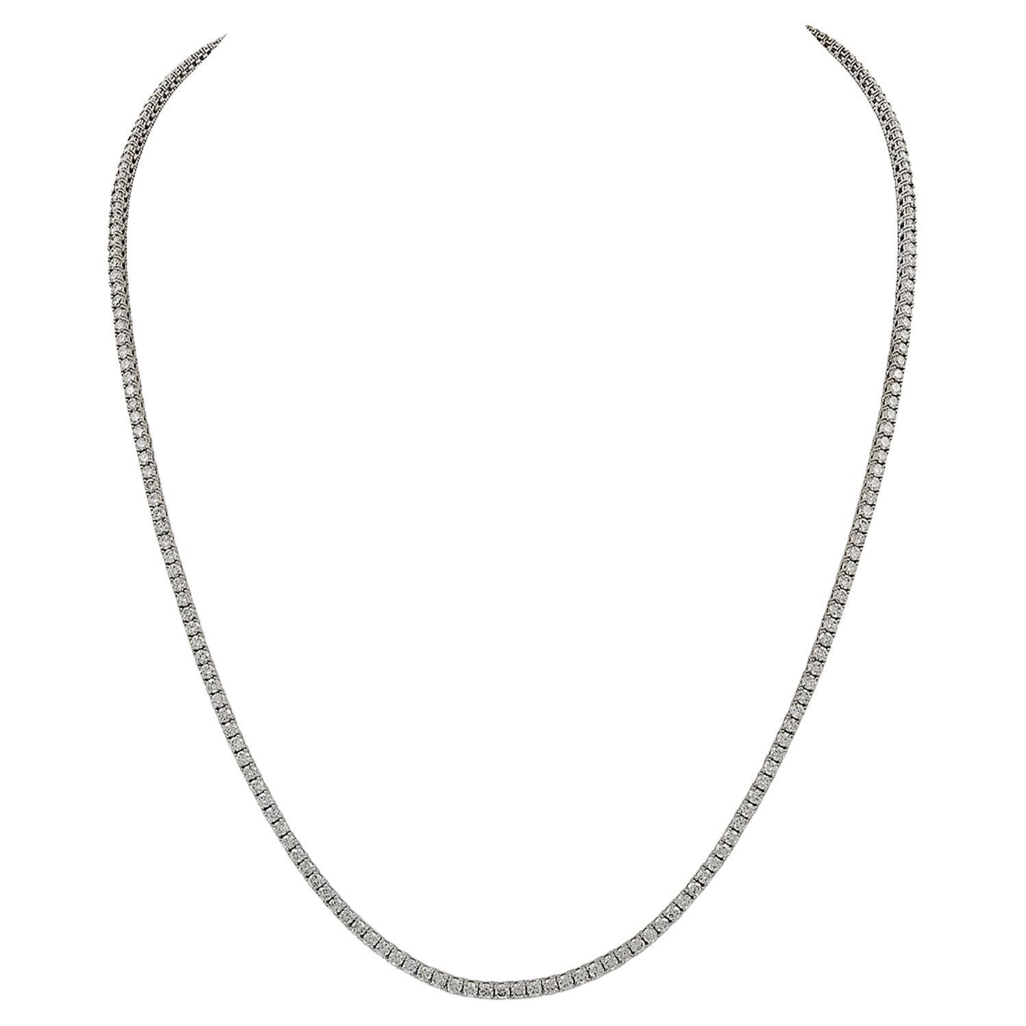 Spectra Fine Jewelry, 11.94 Carat Diamond Tennis Necklace in White Gold