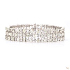 11.95 Carat Emerald Cut Diamond Gold Bracelet