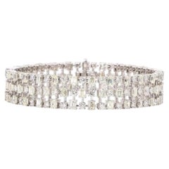 11.95 Carat Emerald Cut Diamond Gold Bracelet