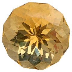 11.95 Carat Natural Loose Citrine Round Flower Cut Gem For Necklace