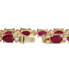 Ruby Diamond Bracelet In 1 Karat Yellow Gold