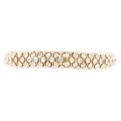 11.95 Carat Round Brilliant Cut Diamond Gold Bracelet