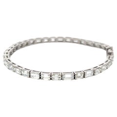 Pulsera de tenis con diamantes talla esmeralda H VS de 11,96 ct en oro blanco de 18 quilates