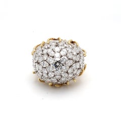 11.97 Carat Round and Marquis Shape Diamond 18 Karat Two Tone Gold Cluster Ring
