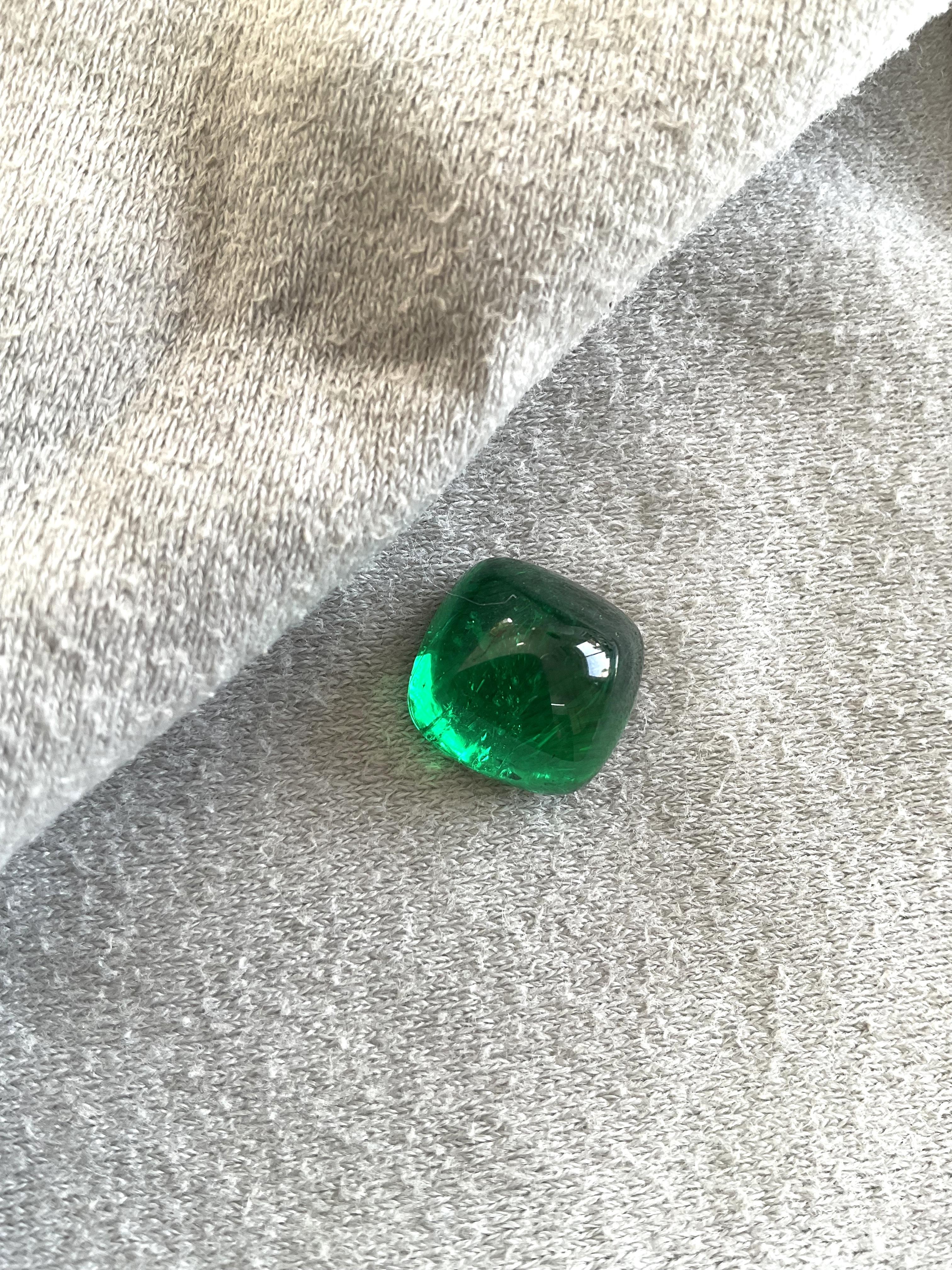 11.97 Karat sambischer Smaragd Zuckerhut Cabochon Top Qualität Natürlicher Edelstein im Zustand „Neu“ im Angebot in Jaipur, RJ