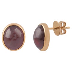 11.99 Carat Garnet Stud Earrings in 18k Gold