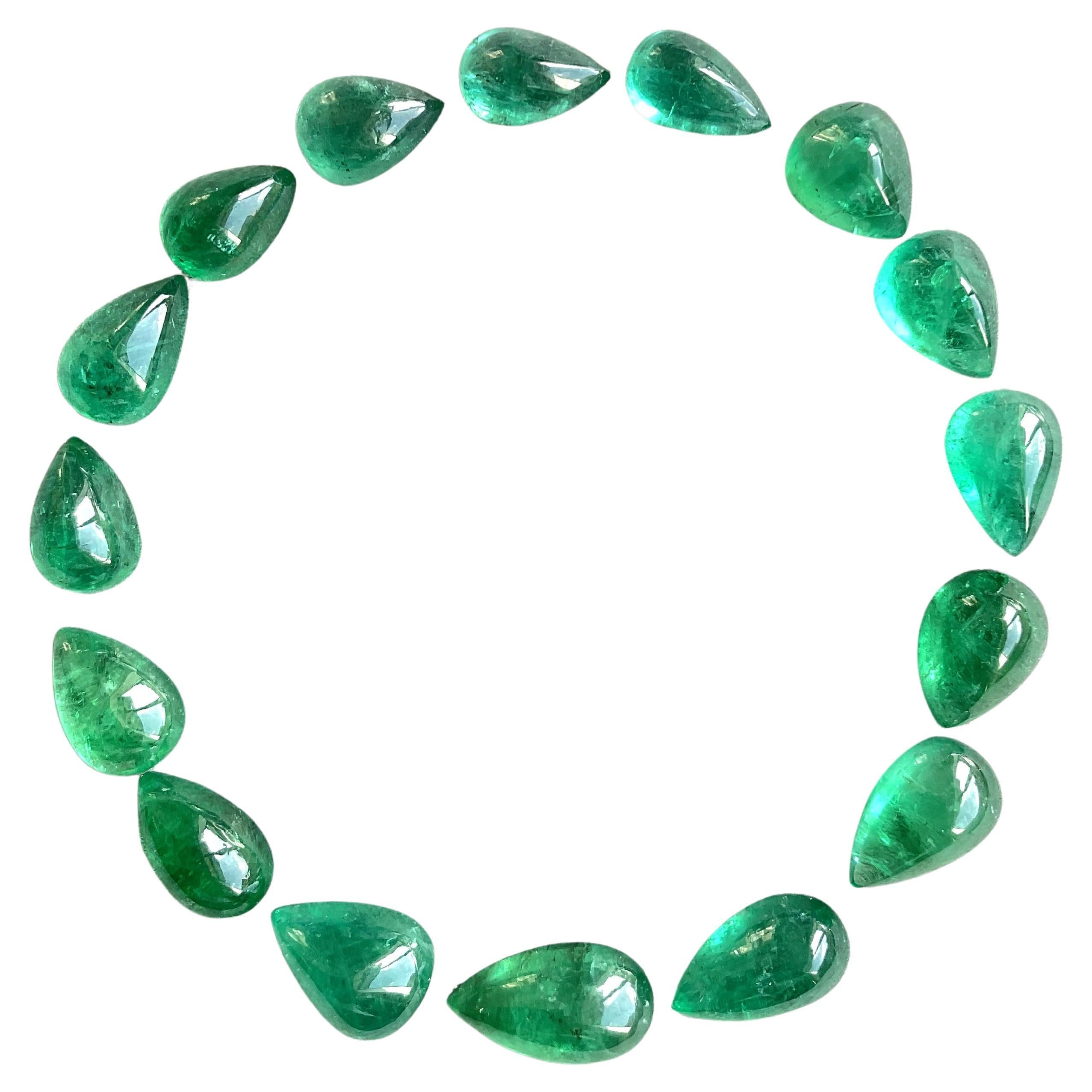 119.90 Cts Zambian Emerald Pear cabochons Layout for fine Natural Gem Jewelry For Sale