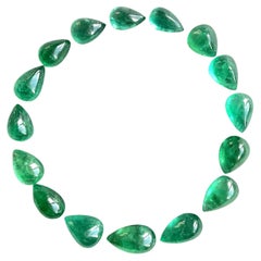 119.90 Cts Zambian Emerald Pear cabochons Layout for fine Natural Gem Jewelry