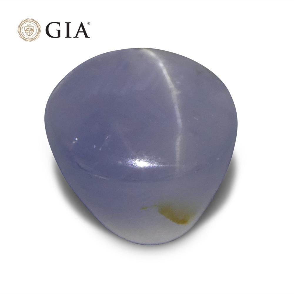 Saphir bleu étoilé cabochon ovale 11.99 carats certifié GIA    en vente 6
