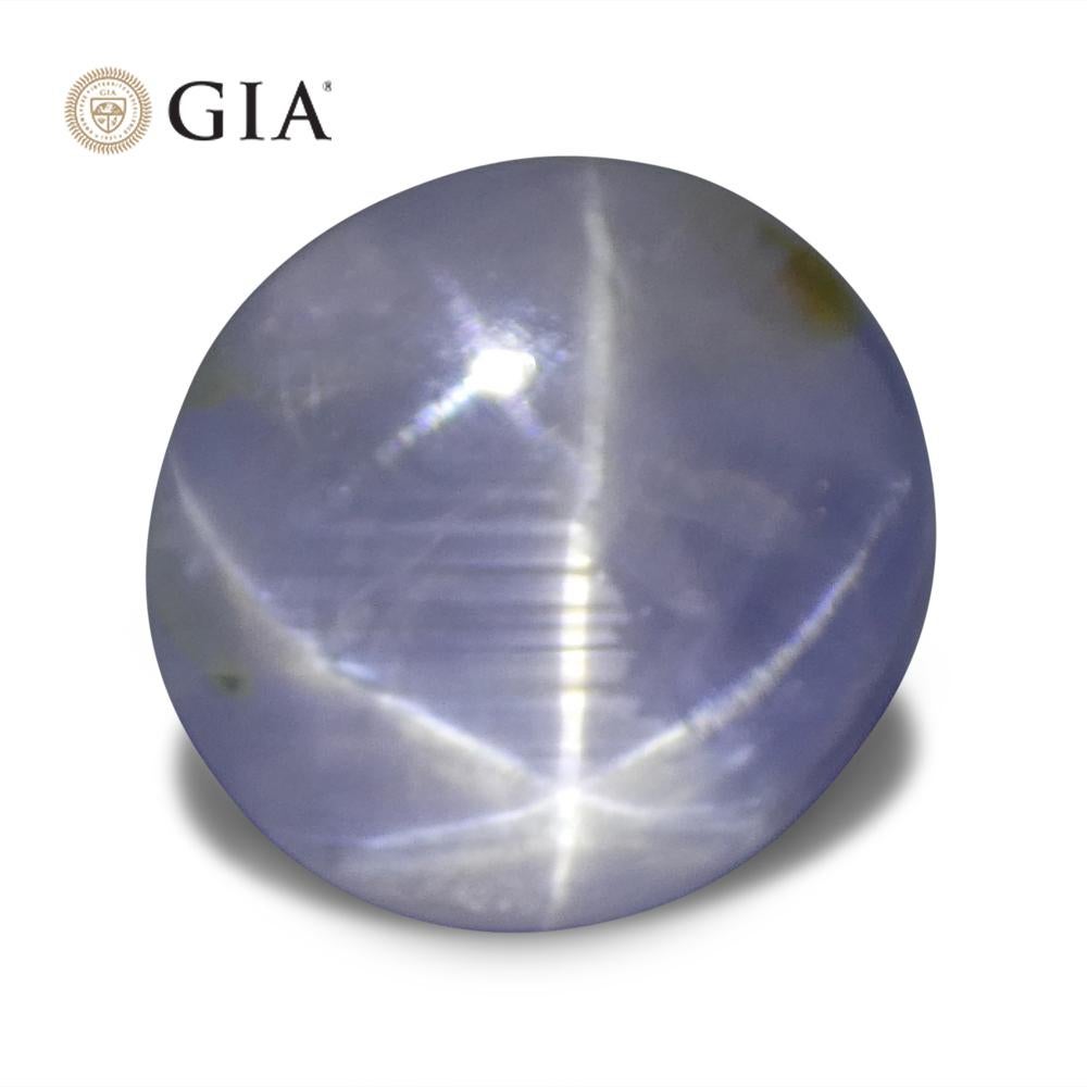 Saphir bleu étoilé cabochon ovale 11.99 carats certifié GIA    en vente 1