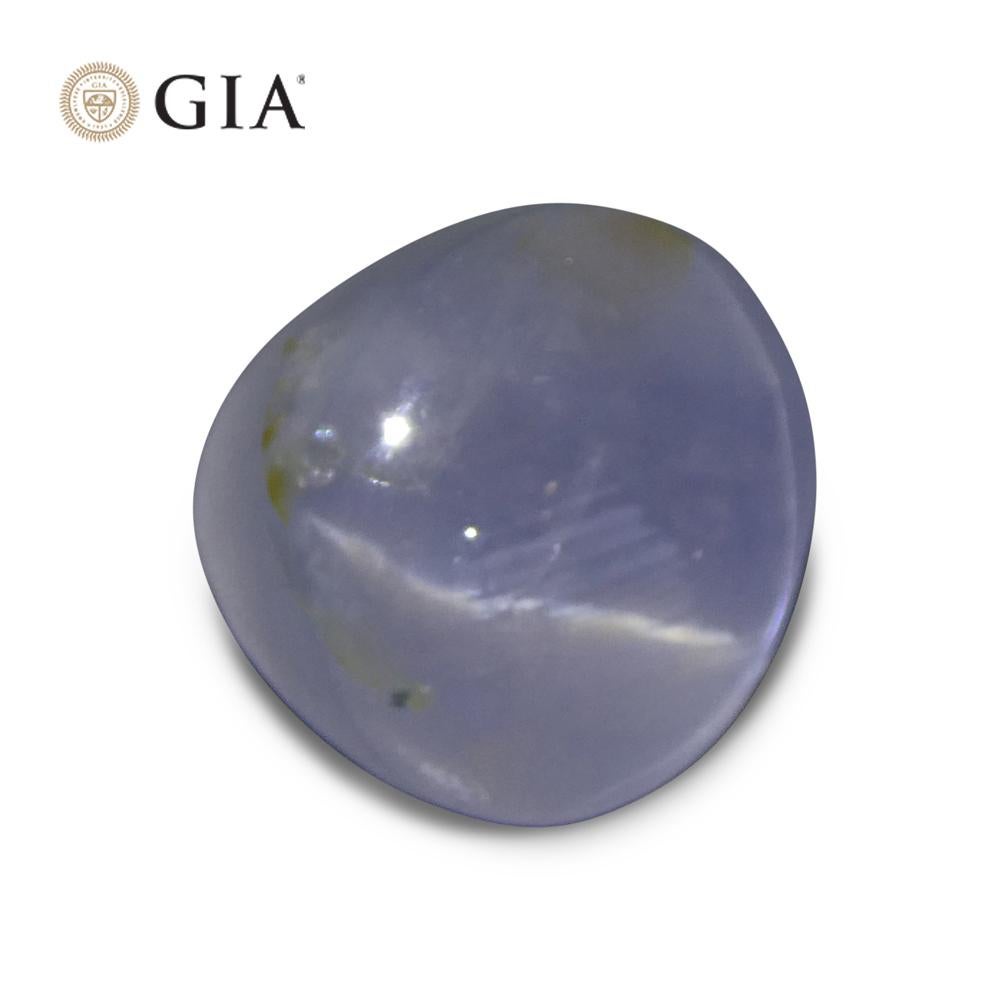 Saphir bleu étoilé cabochon ovale 11.99 carats certifié GIA    en vente 3