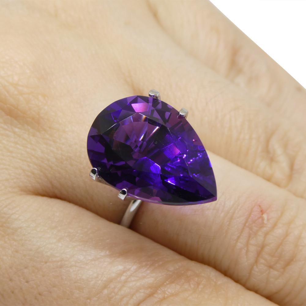 Description:

Gem Type: Amethyst
Number of Stones: 1
Weight: 11.99 cts
Measurements: 19.00 x 13.32 x 9.95 mm
Shape: Pear
Cutting Style:
Cutting Style Crown: Brilliant
Cutting Style Pavilion:
Transparency: Transparent
Clarity: Very Very Slightly