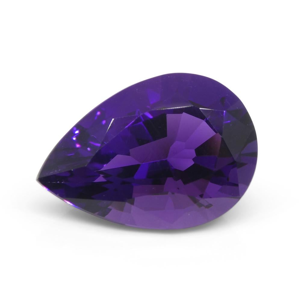 11.99ct Pear Purple Amethyst from Uruguay In New Condition For Sale In Toronto, Ontario