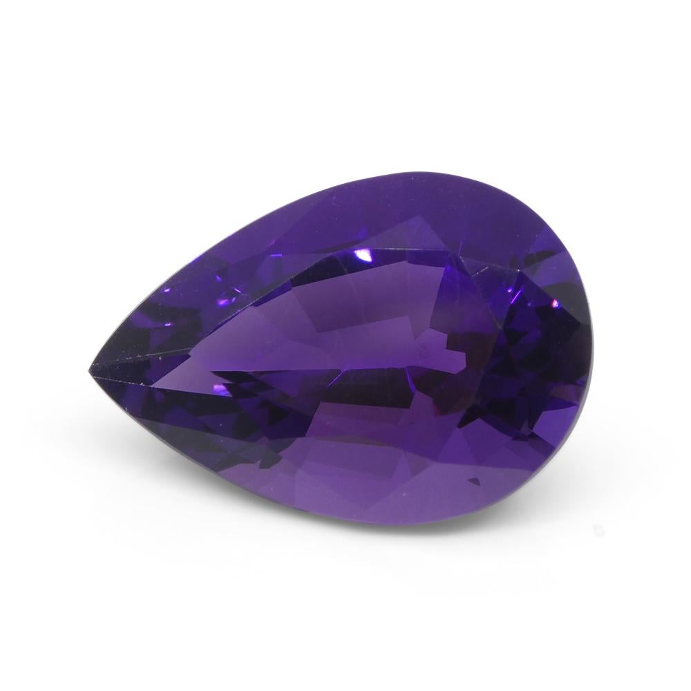 Women's or Men's 11.99ct Pear Purple Amethyst from Uruguay For Sale