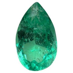 Esmeralda verde colombiana alargada de 1,19 ct - Lágrima talla pera Gema de Nacimiento de Mayo