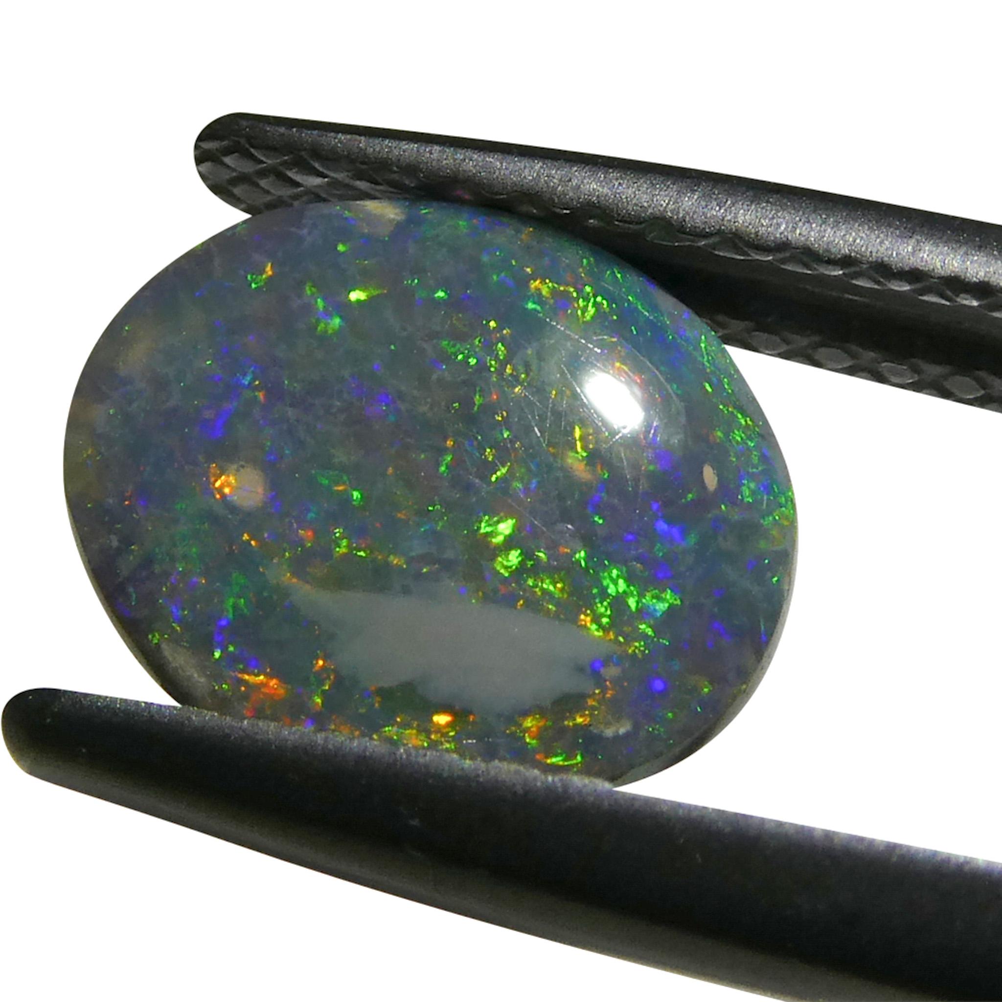 1.19ct Opale grigio ovale cabochon dall'Australia in vendita 5