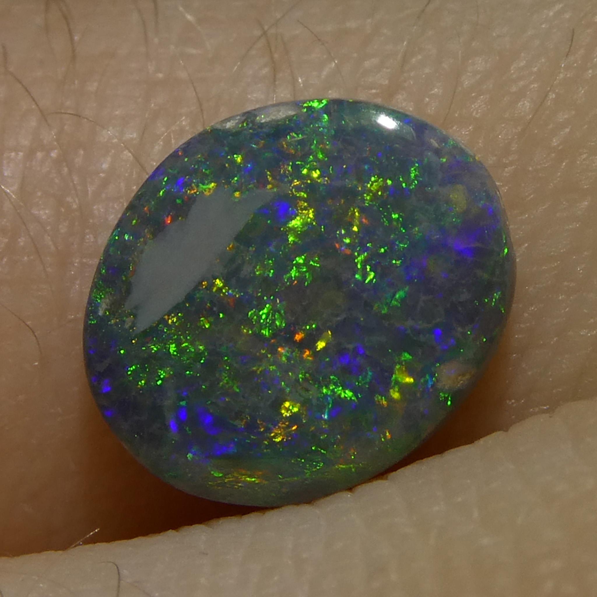 1.19ct Opale grigio ovale cabochon dall'Australia in vendita 7