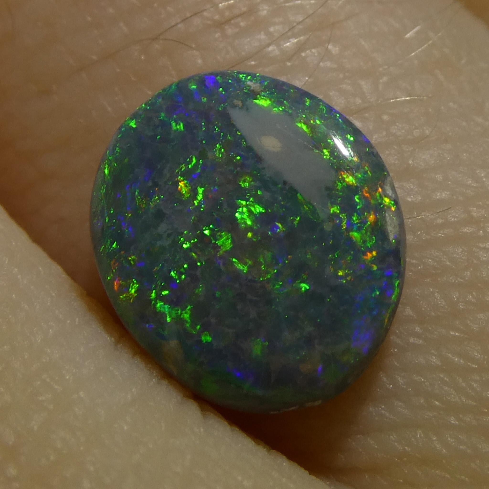 1.19ct Opale grigio ovale cabochon dall'Australia in vendita 8