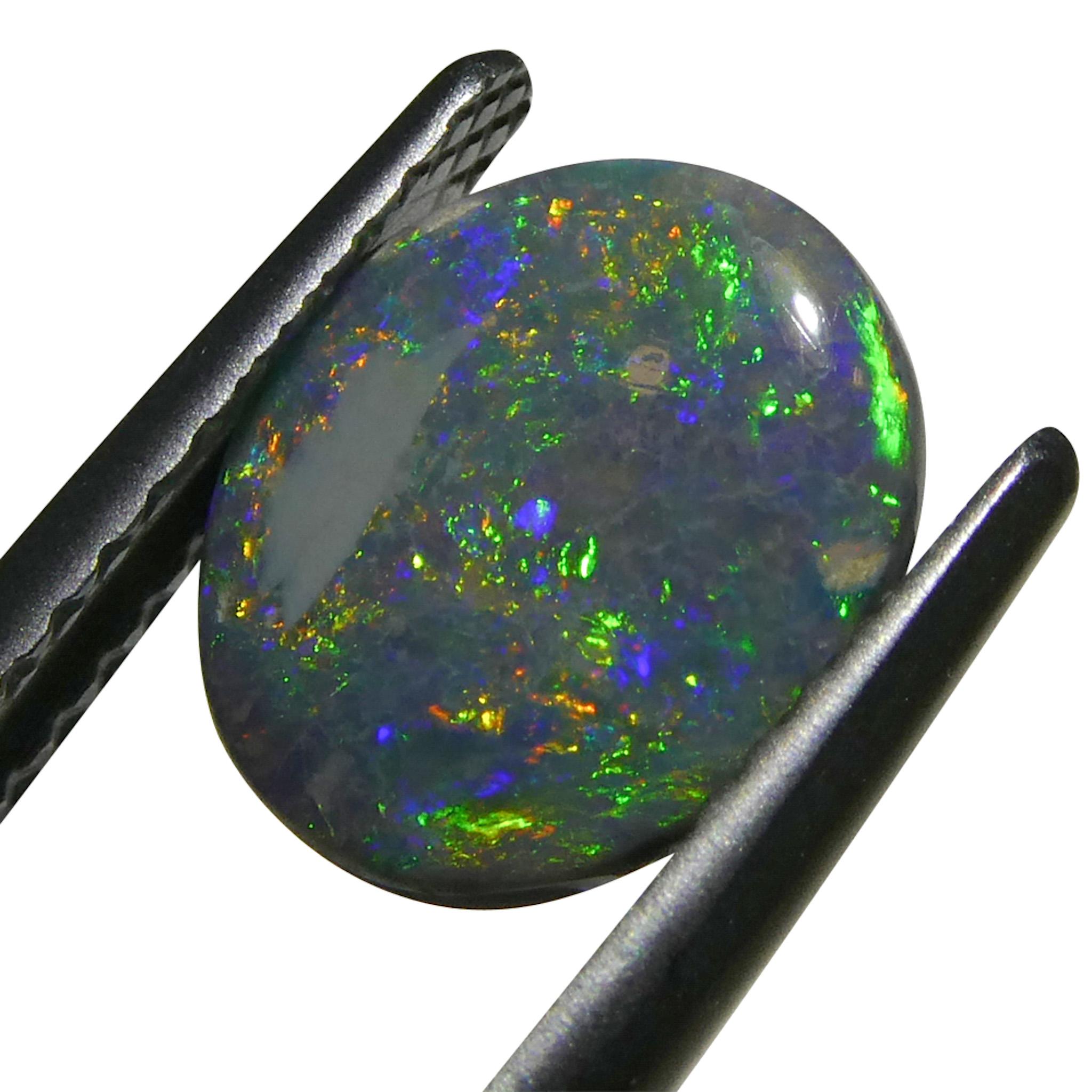 Taglio ovale 1.19ct Opale grigio ovale cabochon dall'Australia in vendita