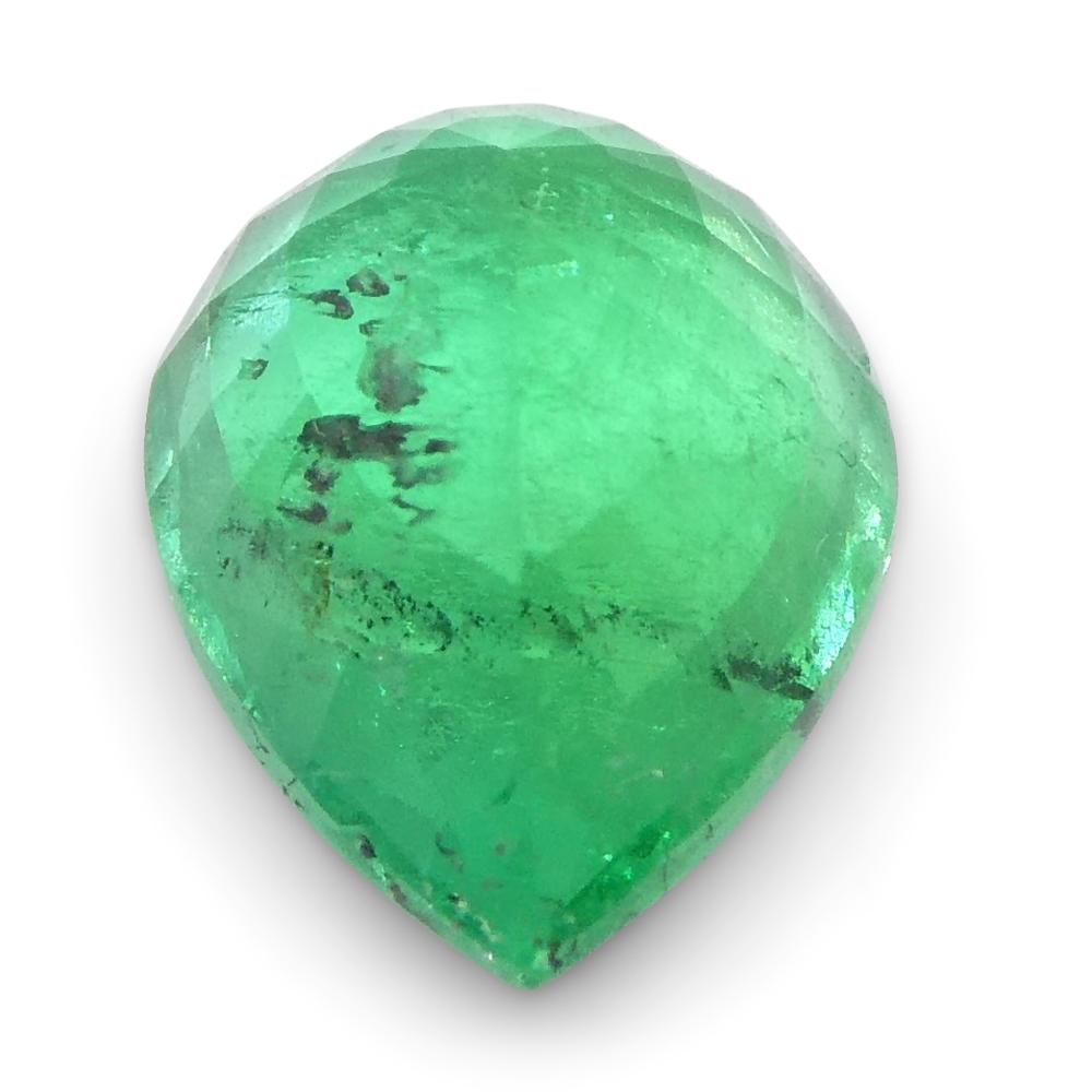 1.01ct Pear Green Emerald from Colombia In New Condition For Sale In Toronto, Ontario