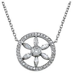 1.19ct Round & Marquise Cut Diamond Pendant in 18KT White Gold