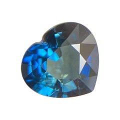 1.19ct Vivid Blue Australia Sapphire Heart Cut Loose Natural Gem