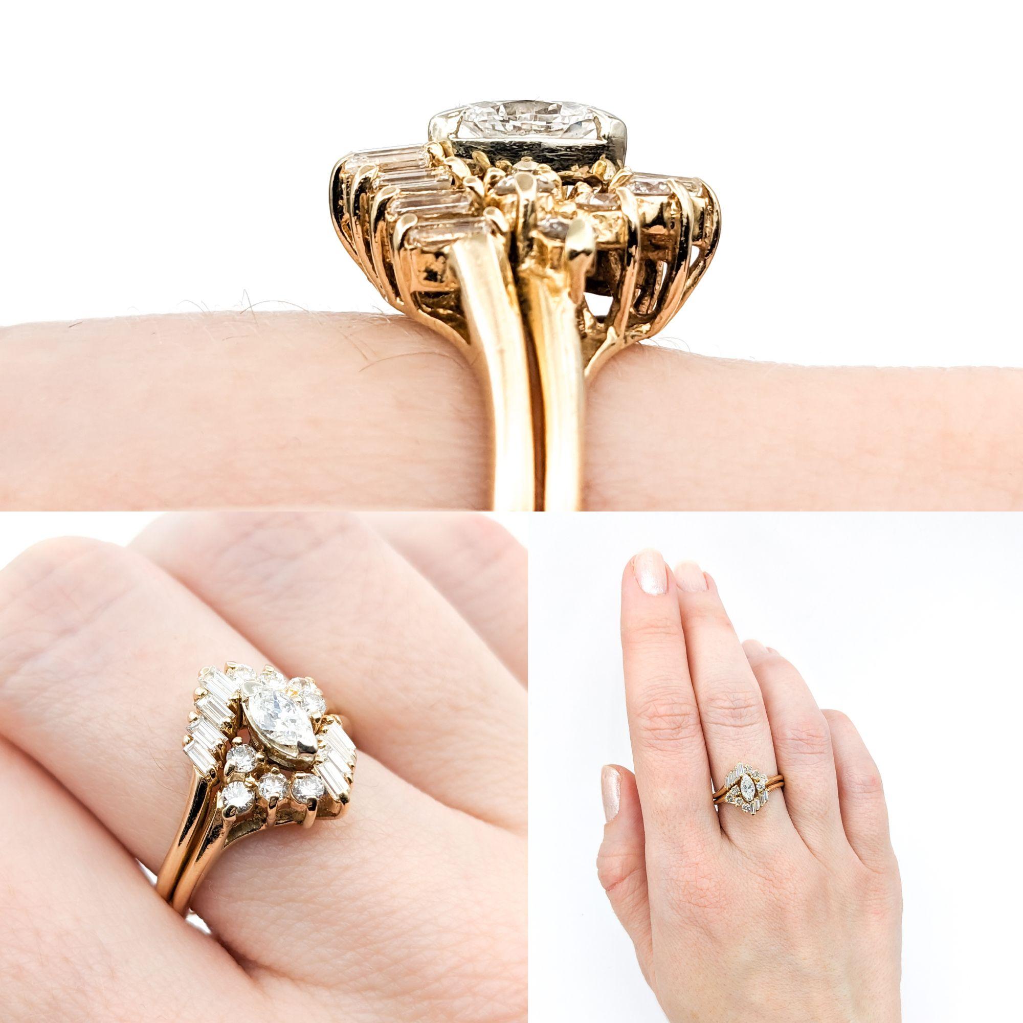 1,19 Karat Diamant-Verlobungsring aus Gelbgold im Zustand „Hervorragend“ in Bloomington, MN
