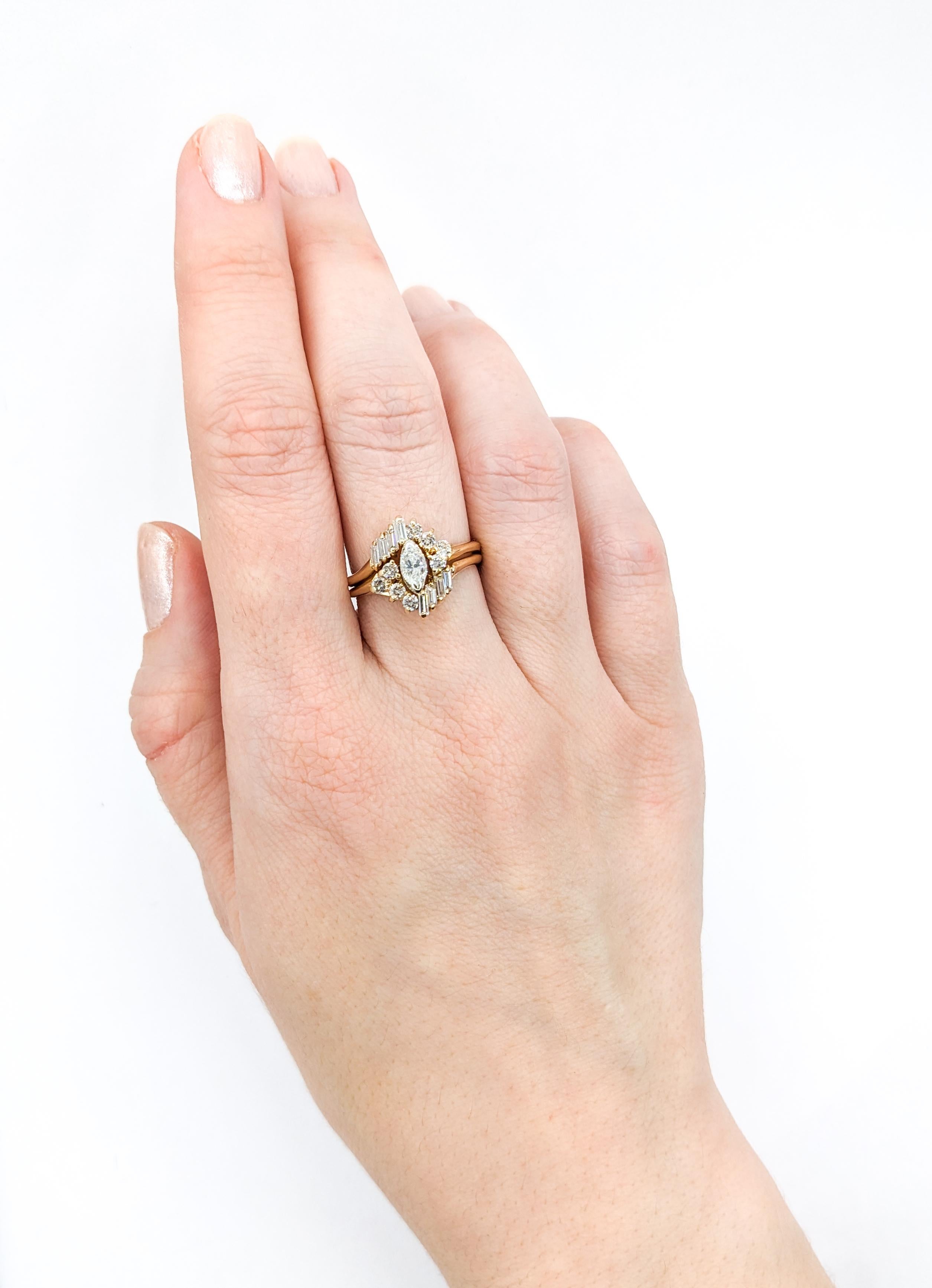1,19 Karat Diamant-Verlobungsring aus Gelbgold Damen