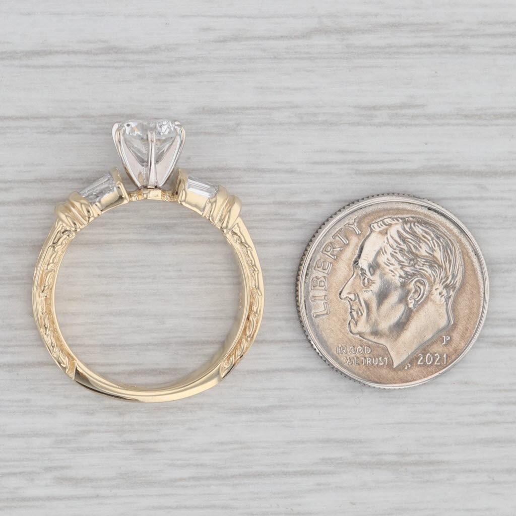 Round Cut 1.19ctw Round Diamond Engagement Ring 14k Yellow White Gold Size 6.5