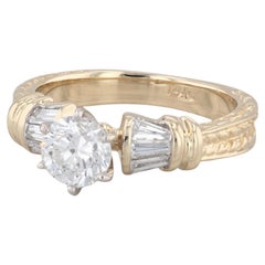 1.19ctw Round Diamond Engagement Ring 14k Yellow White Gold Size 6.5