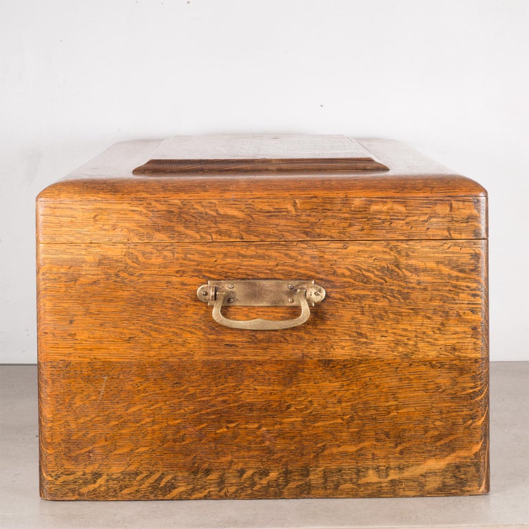 119th Century Oak and Brass Silverware Chest, circa 1890 For Sale at