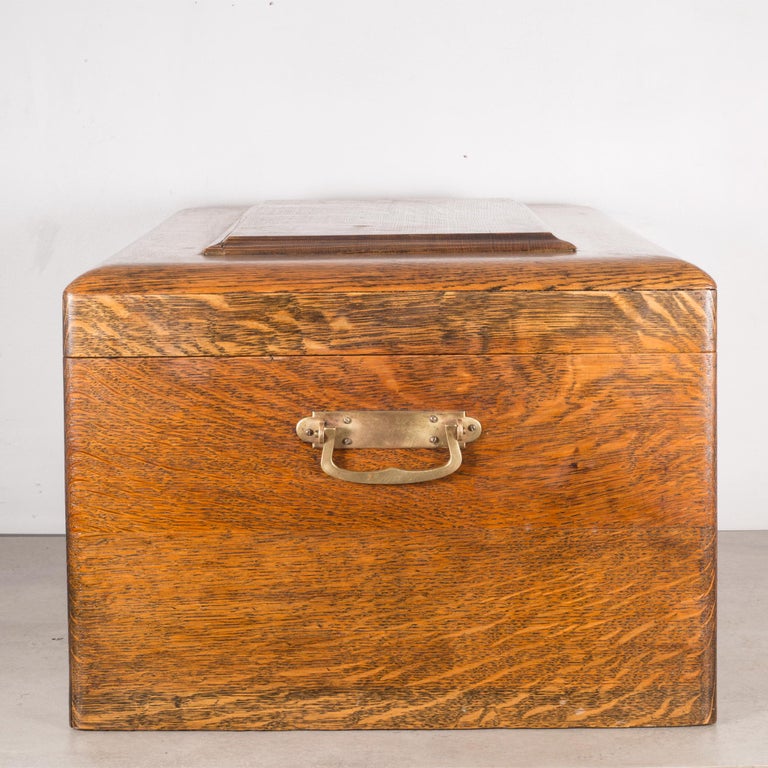 119th Century Oak and Brass Silverware Chest, circa 1890 For Sale at