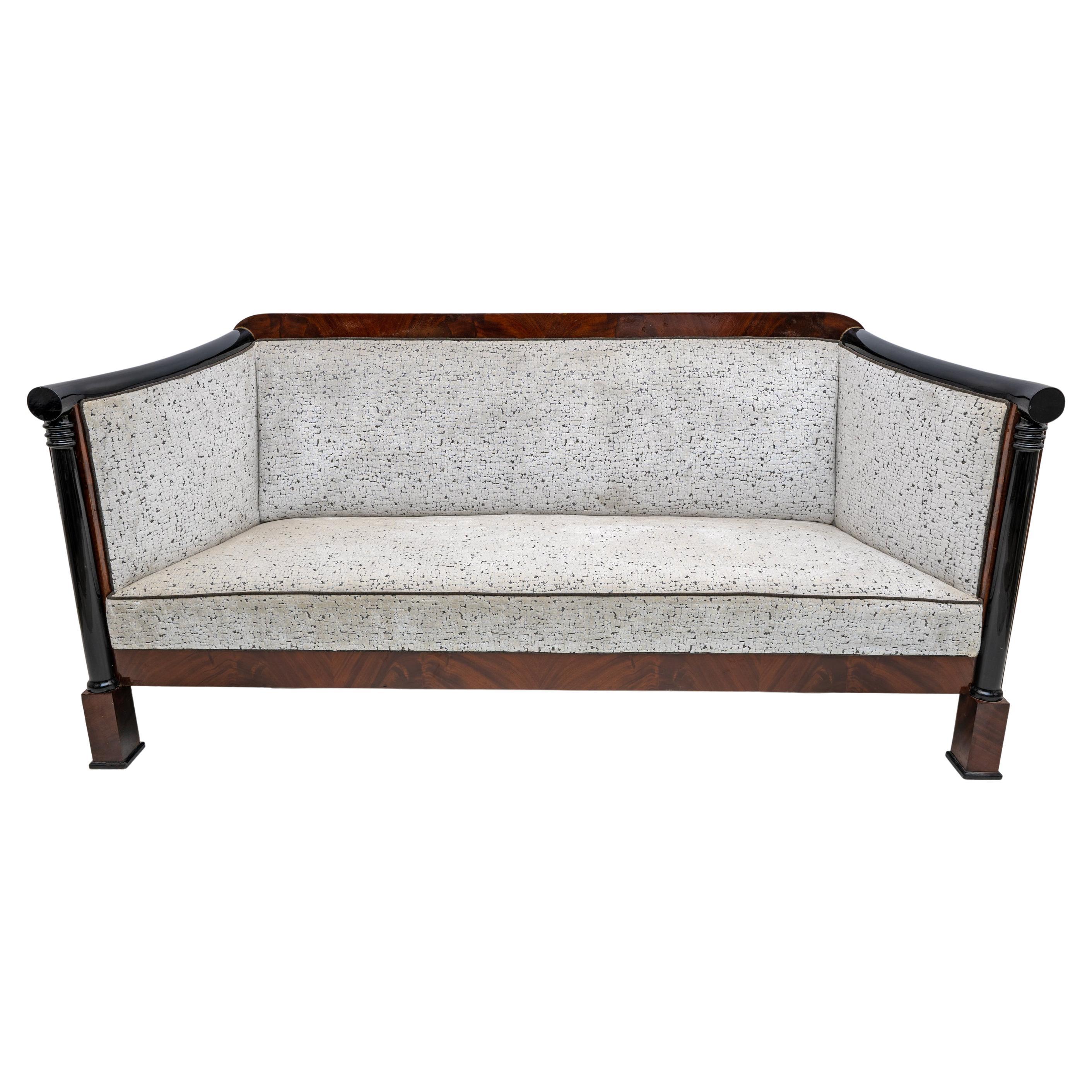 19th Century Biedermeier Mahogany Feather Sofa Vienna 1840