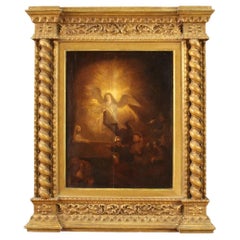 119th Century Oil on Panel Religious Painting Resurrection of Christ, 1840