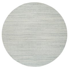 11'9"x11'9" Beige Organic Wool Modern Design Hand Loomed Round Rug