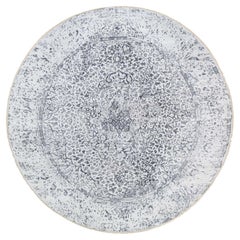 11'9 "x11'9" Grau Hand geknüpft gelöscht persischen Design Wolle und reine Seide Runde Teppich