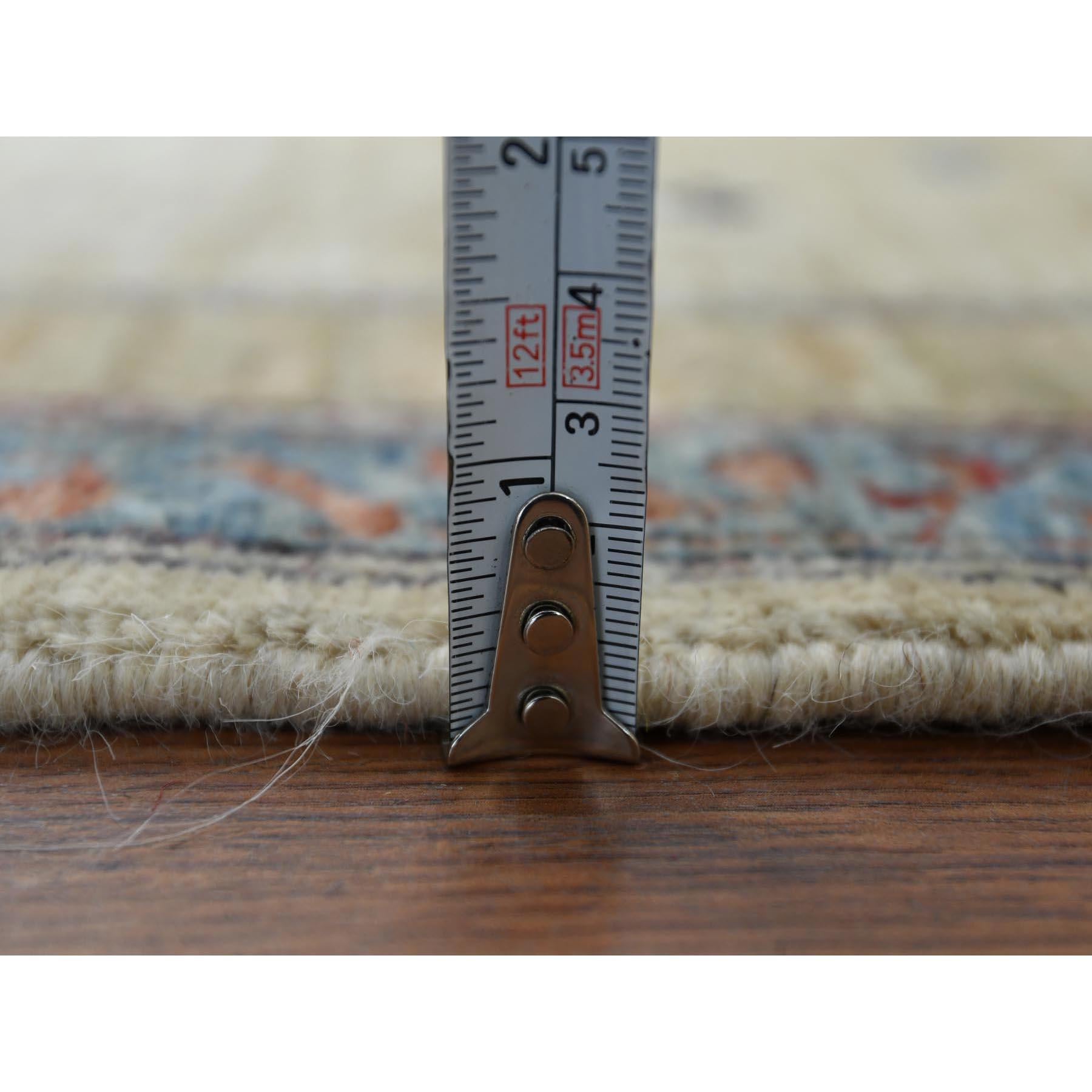 Tappeto oversize avorio in lana lucida super fine Peshawar Mamluke Design/One 11'9 
