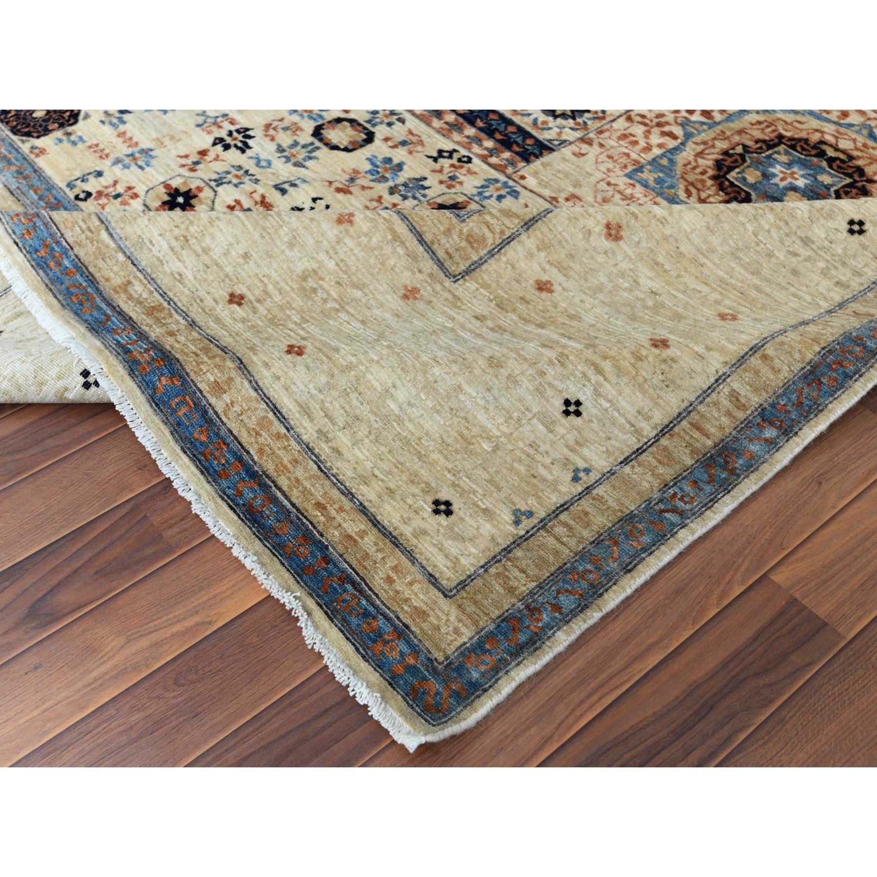 Tappeto oversize avorio in lana lucida super fine Peshawar Mamluke Design/One 11'9 