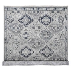 11'9"x14'8" Grauer handgeknüpfter Teppich in Anatolian Design Supple Kollektion aus weicher Wolle