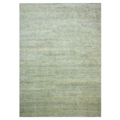 11'9 "x15'4" Grün mit Gold Römischer Schlüssel Design Wolle & Seide Handgeknüpft Orientalisch