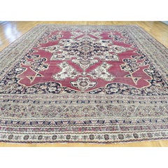 11'9"x15'7" Pink Antique Zoroastrian Lavar Karman Wool Clean XL Oriental Rug