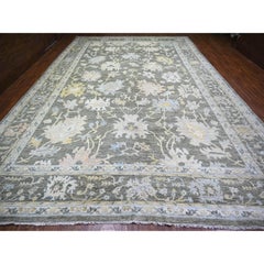 11'9"x17'6" Gray Afghan Angora Oushak Wool Hand Knotted Oversized Oriental Rug