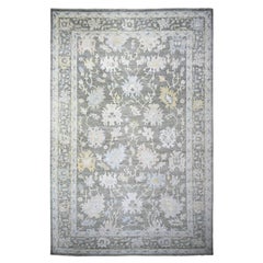 11'9"x17'6" Gray Afghan Angora Oushak Wool Hand Knotted Oversized Oriental Rug