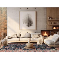 11'9"x17'7" Midnight Blue Aryana Grade Bijar Garus Design Hand Knotted Wool Rug
